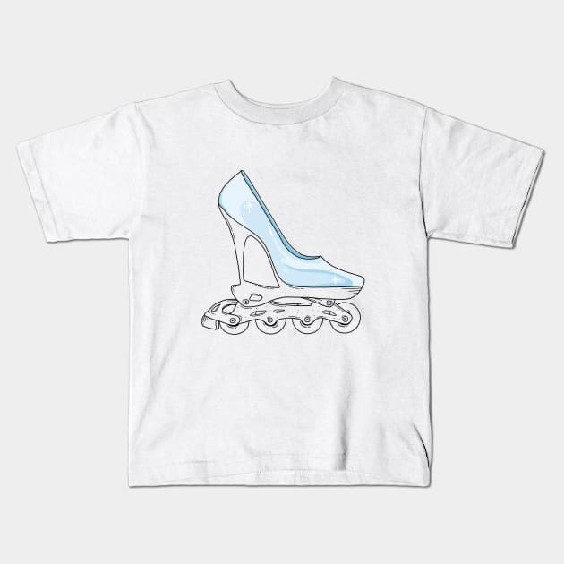 roller glass shoes Kids T-Shirt by prawidana